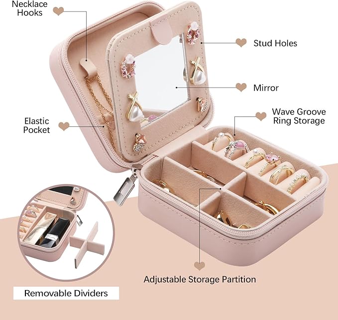 Travel Gifts for Women Jewelry Box, Best gifts for International Travelers People Who Love Travel, Flight Attendant Essentials Gifts, Women Weekend Trip Travel Stuff Travel Jewelry Case Organizer