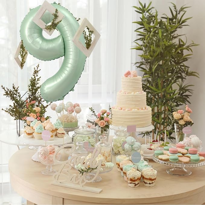 40 Inch Olive Green Large Number Balloons 0-9, Number 9 Balloons Foil Mylar Big Number Balloons, Helium Number Balloons Decorations For Birthday, Anniversary Events, Wedding Party