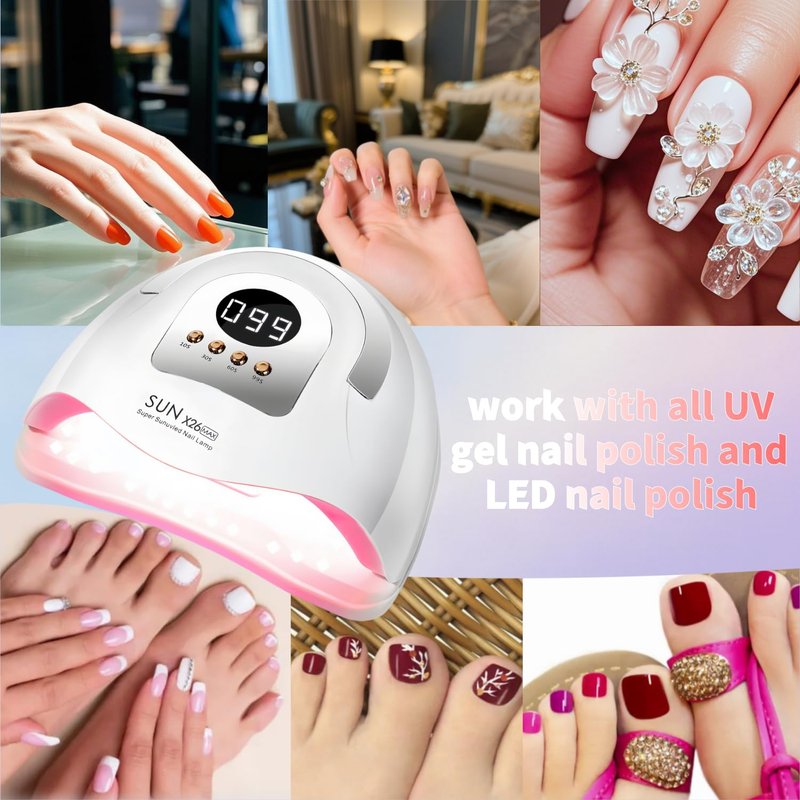 UV LED Nail Lamp with 81 Beads, 380W Nail Curing Lamps for Gel Polish with Automatic Sensor/4 Timer Setting,Led Nail Dryer, Professional Nail Art Drying Tools for Fingernail and Toenail
