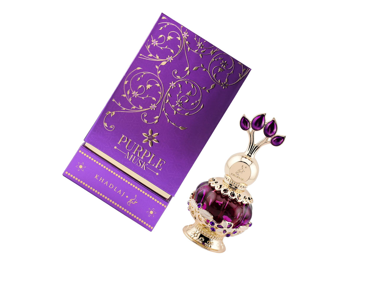 Khadlaj Purple Musk Concentrated Perfume Oil for Women, 20 ml / 0.7 Ounce