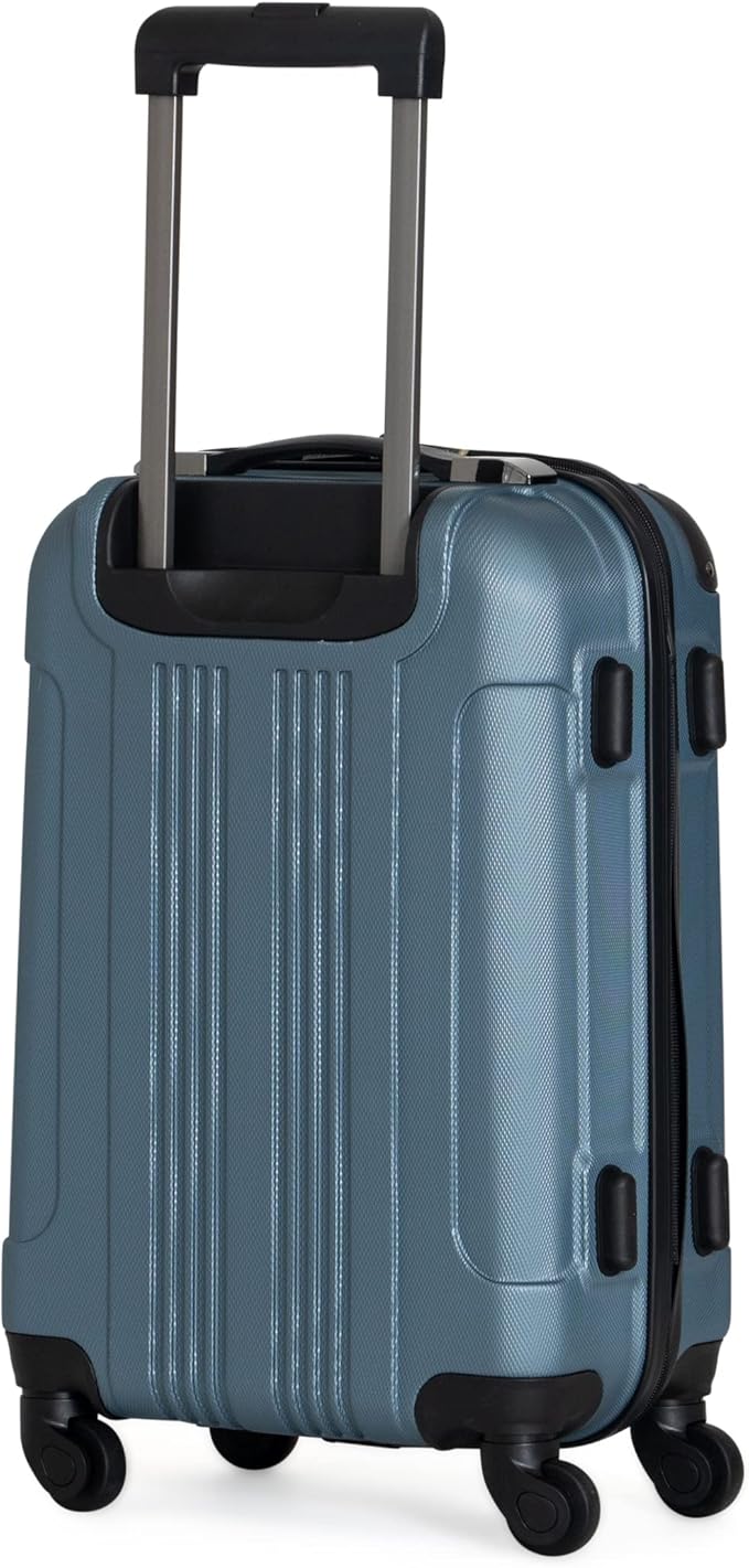 Kenneth Cole REACTION Out of Bounds Lightweight Hardshell 4-Wheel Spinner Luggage, Granite Blue, 24-Inch Checked