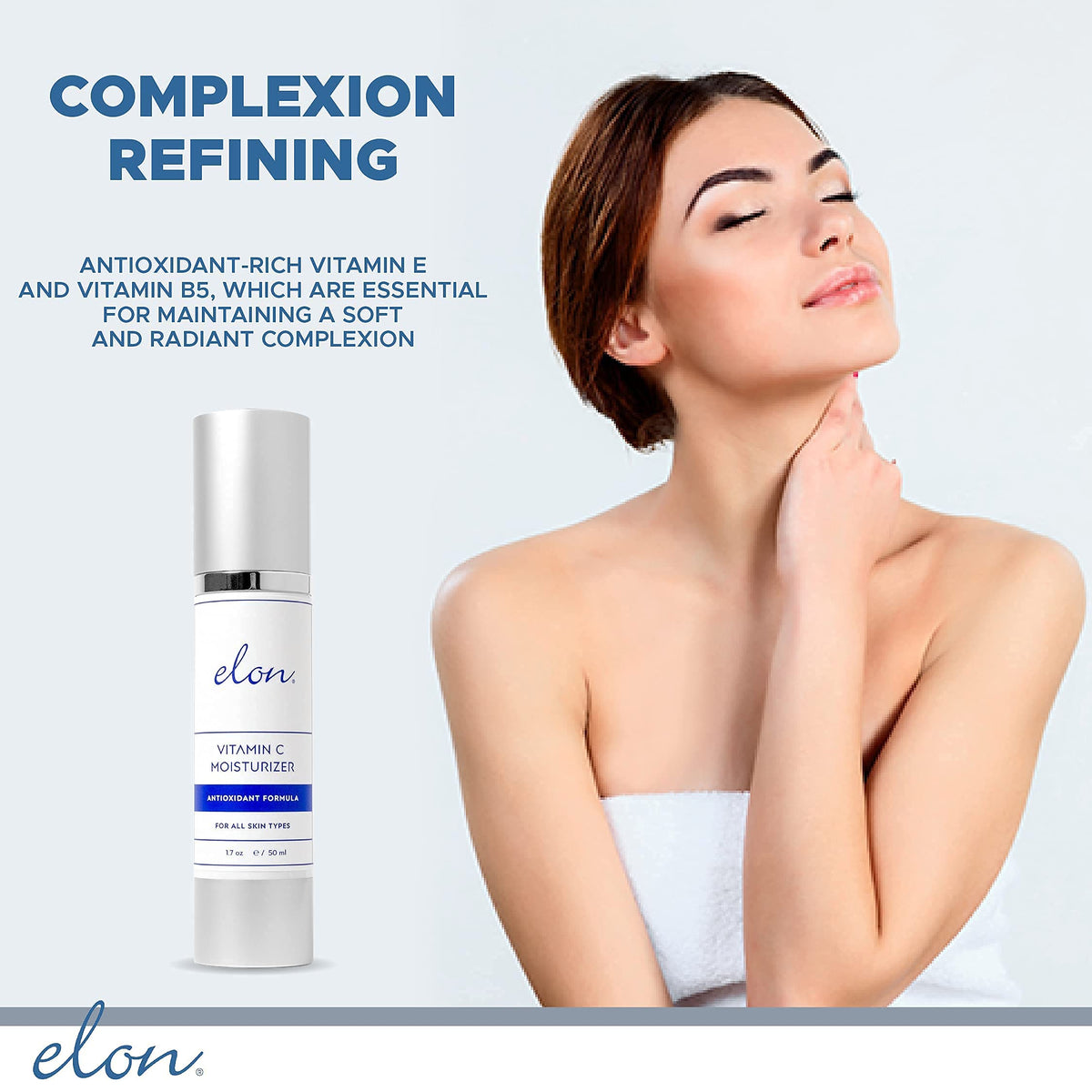 Elon Revitalizing Bundle - Hyaluronic Acid & Antioxidant C Lotion & Serum Set for Deep Hydration, Collagen Production & Smooth Even Skin