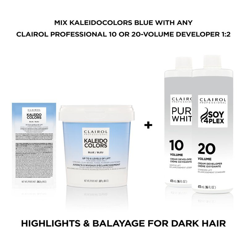 Clairol Professional Kaleidocolors, Blue Tub, 8 oz. Hair Lightener for Dark Hair