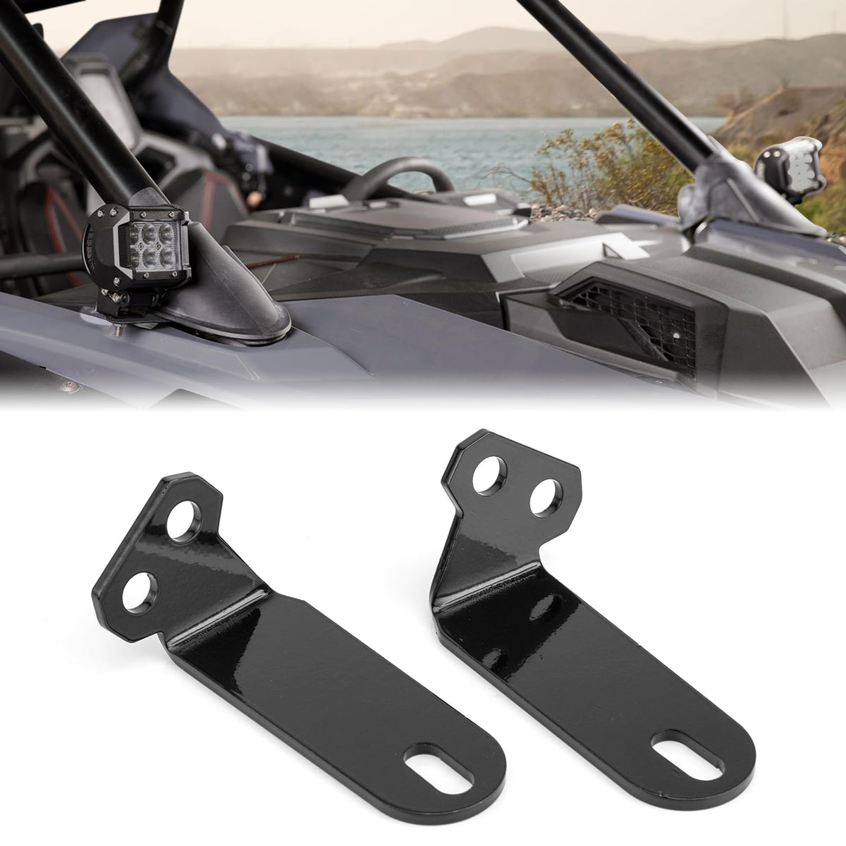 WeiSen 2PCS A Pillar Cube Light Mount Brackets, LED Work Light Mount Plates Compatible with Polaris RZR Pro XP 4 2020-2026