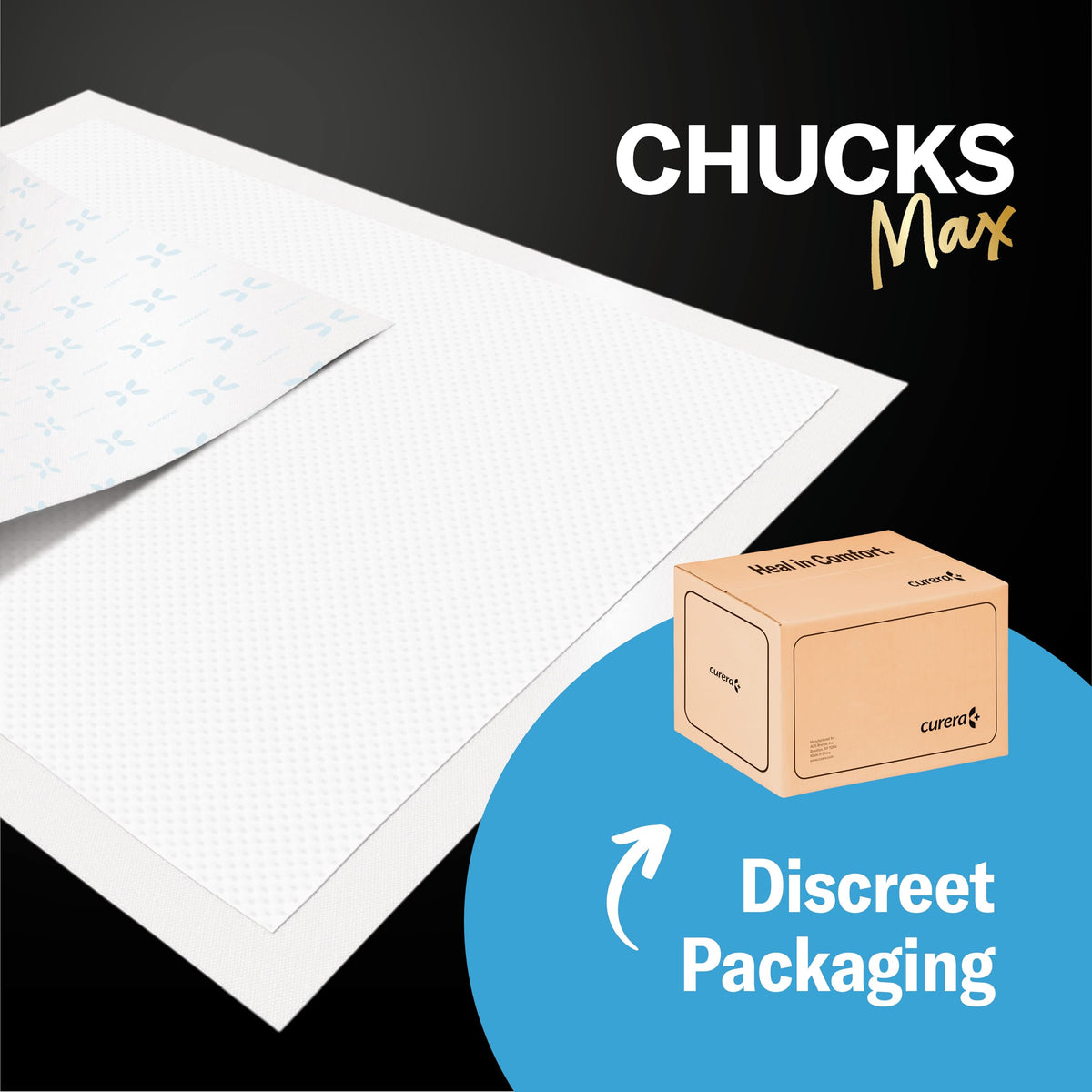 Chucks® MAX Hospital Bed Pads Disposable Adult 30 x 36 Breathable Incontinence Pads - XX-Large Pee Pads for Adults - Heavy Duty 10X Absorbency Underpads - 400 Lbs. Patient Repositioning [26 Count]