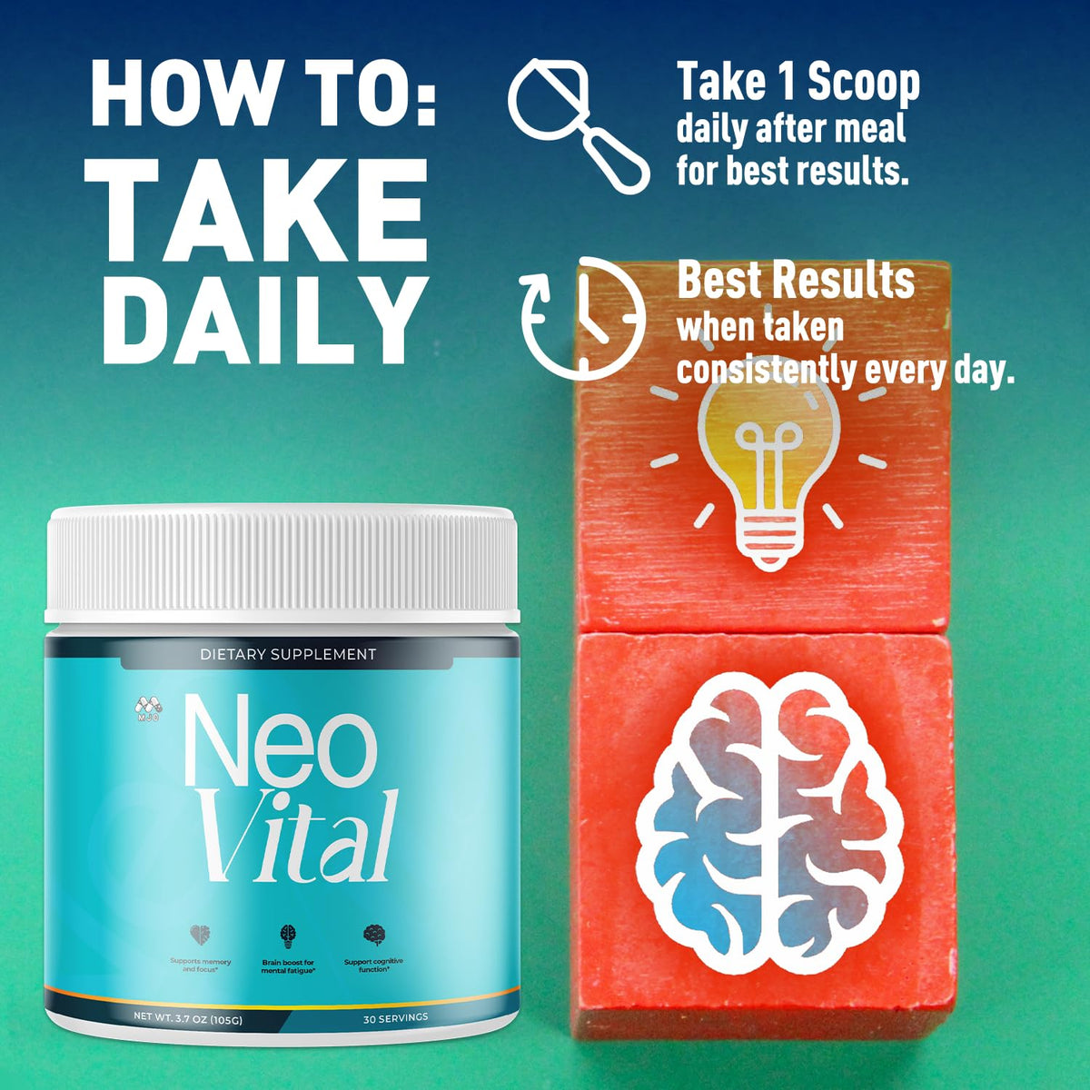 (3 Pack) Neo Vital Powder, Official NeoVital Powder Mixture with All Natural Ingredients, Neo Vital Advanced Formula Health & Overall Wellness Support with Maximum Strength Multivitamin (90 Servings)