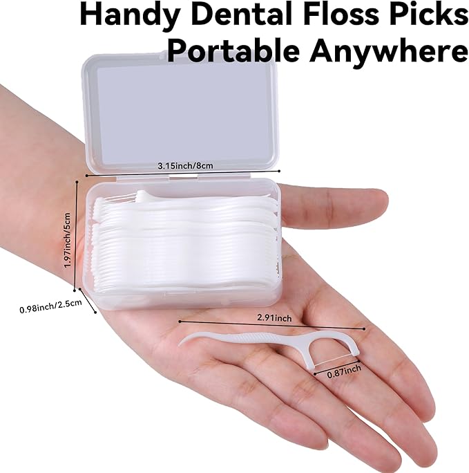 Floss Picks 300 Count Dental Floss Sticks Gen 3 Bulk Tooth Picks Flossers with Travel Case Toothpicks for Family Restaurant Adults Teeth Cleaning