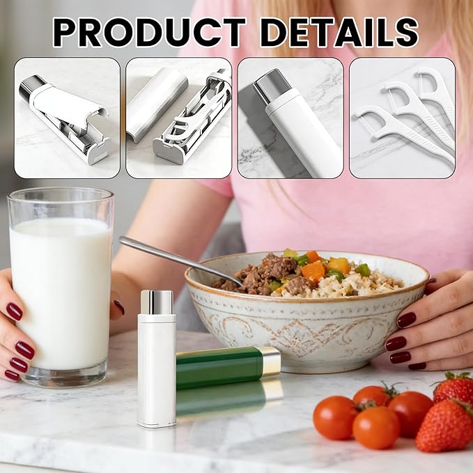 Portable Floss Dispenser with 100 Pcs Dental Floss, 2026 New Dental Floss Dispenser Dental Floss Picks Case, Refillable Automatic Travel Floss Pick Organizer Pocket Floss Boxes (6 Pcs Mix Color)