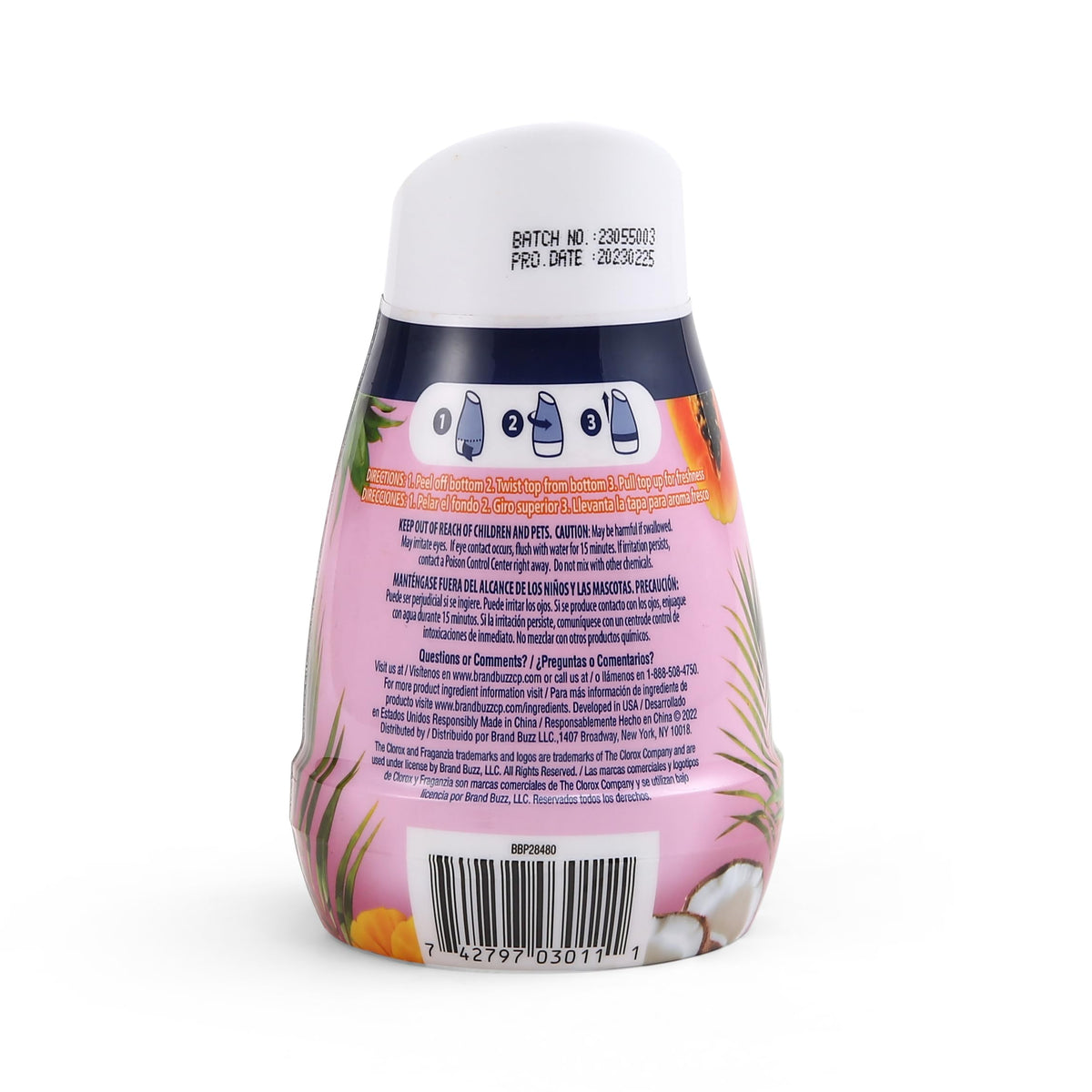 Clorox Fraganzia Gel Air Freshener Cone, Hawaiian Escape Scent - No-Plug, Battery-Free Air Freshener for Small Rooms, Closets, Kitchens, Bathrooms, Offices and More, 6 Ounce - 12 Pack