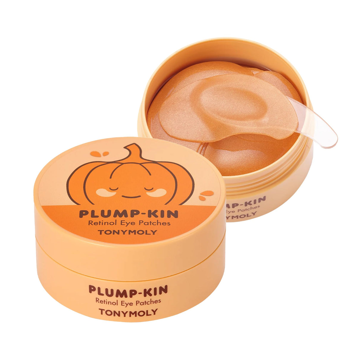 TONYMOLY Plump-kin Retinol Hydrogel Under Eye Patches - Hydrating & Refreshing Eye Patches with Retinol & Pumpkin Extract for Dark Circles & Puffy Eyes, 30 Pairs