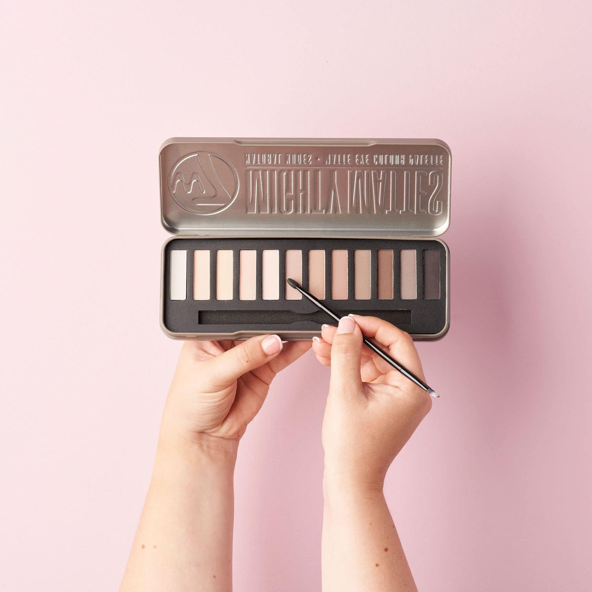 W7 Mighty Mattes Eyeshadow Palette - 12 Nude Shades