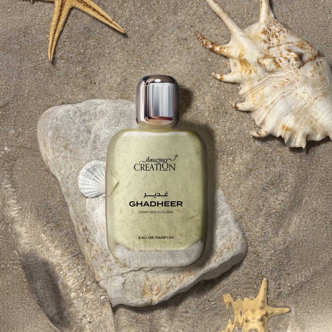 Amazing Creation Ghadheer Eau De Parfum, Citrus Aquatic Fragrance, Unisex, 3.4 FL OZ/100ml