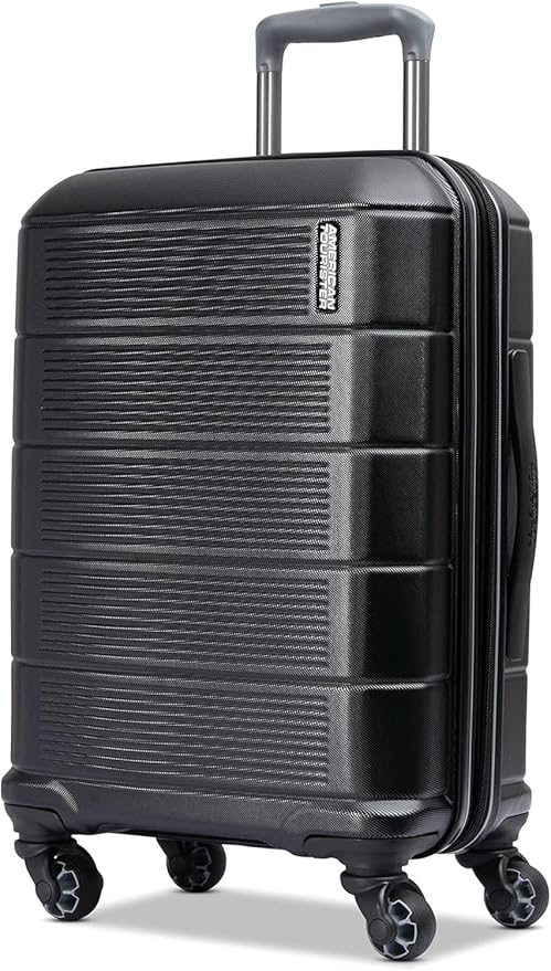 American Tourister Stratum 2.0 Expandable Hardside Luggage with Spinner Wheels, Jet Black, Carry-on
