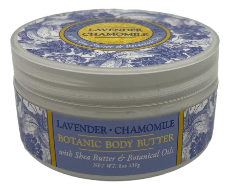 Greenwich Bay LAVENDER CHAMOMILE 3 Piece Beauty Gift Set of : BODY BUTTER, SPA SOAP, and DUSTING POWDER