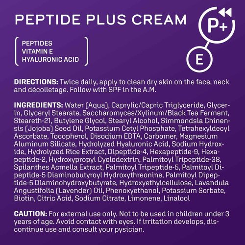 DCL Skincare Peptide Plus Cream for Wrinkle Defense & Collagen Production, 1.7 Fl oz