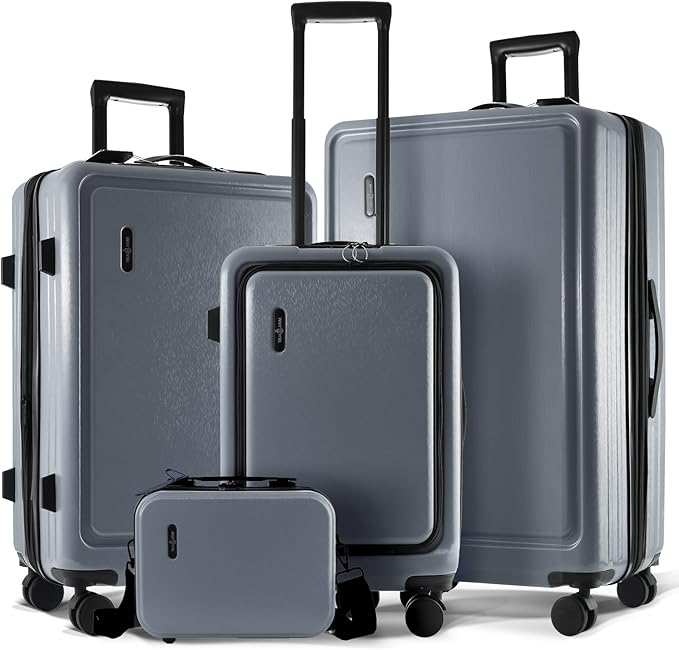 TRAVELARIM Hard Shell Luggage Sets with Spinner Wheels 4 Piece, Expandable Large Suitcases with TSA Lock, Travel Large Suitcase Set, Teal Luggage Set