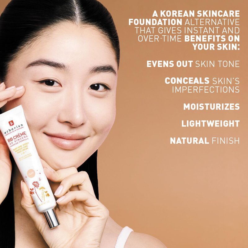 Erborian BB Cream with Ginseng, Fair (Clair) - Lightweight Buildable Coverage with SPF 20 & Ultra-Soft Matte Finish Minimizes Pores & Imperfections - Korean Face Skincare - 0.5 Oz