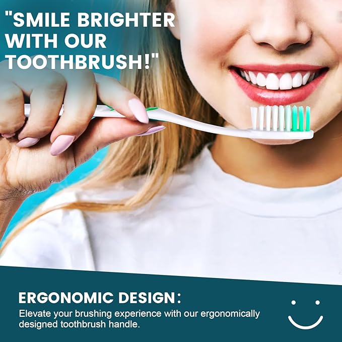 Navona 70 PCS Premium Individually Wrapped Bulk Toothbrush Pack, Disposable Toothbrushes, Kids Toothbrush, Medium Soft Bristle Toothbrushes, Ergonomics Handle, Perfect for Travel Hotel Donation