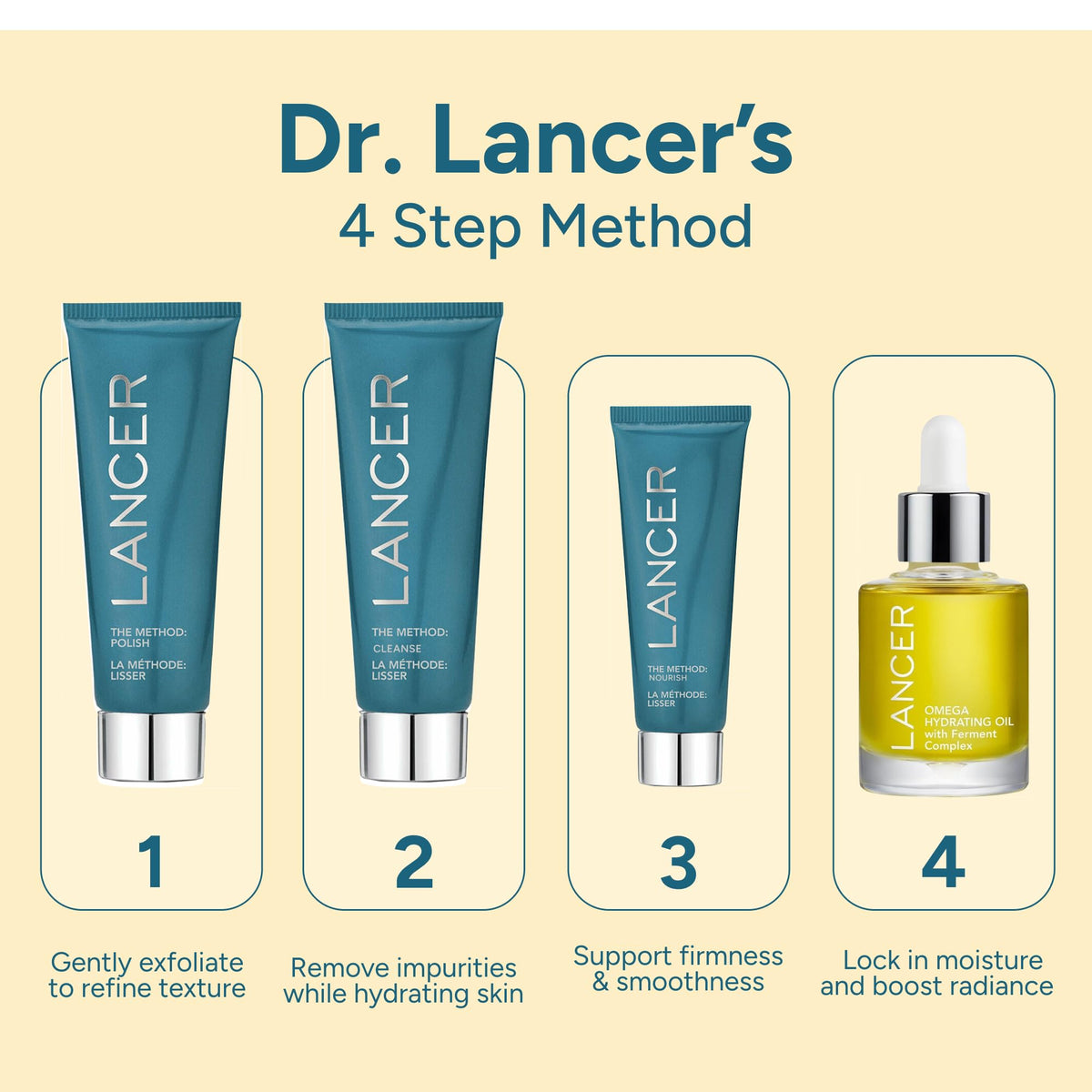 Lancer Skincare Omega Hydrating Face Oil | Facial Moisturizer and Serum for Aging Skin | 10% Ferment Complex and Turmeric | Moisturizer for Face | 1 fl oz