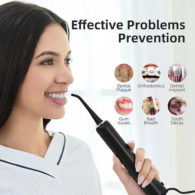 Professional Flossing Electric Toothbrush with Water Flosser, 2 in 1 Toothbrush and Water Flosser Combo, Sonic Electric Toothbrush Cordless Flossing Brush (Black)