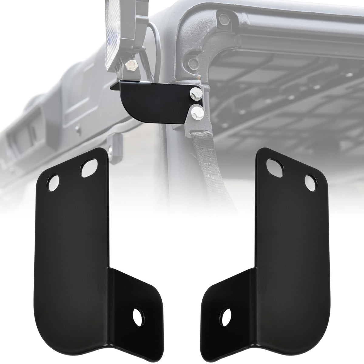 SAUTVS UTV Rear Roof Light Brackets, Rear Pro-fit Cage LED Light Mount Brackets Kit for Polaris Ranger Diesel ETX XP EV Crew 570