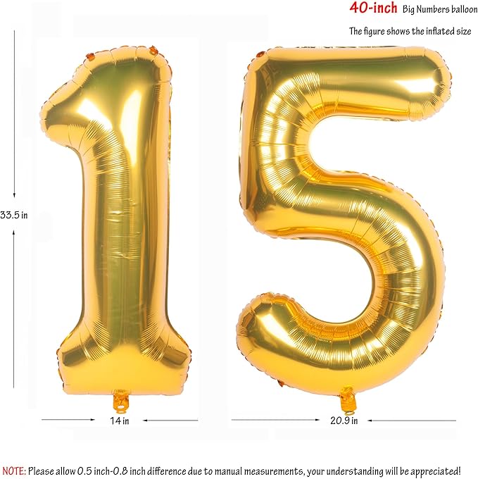 40 Inch gold Number Balloons Helium Foil Mylar Balloon Birthday Party banquet Decoration 15