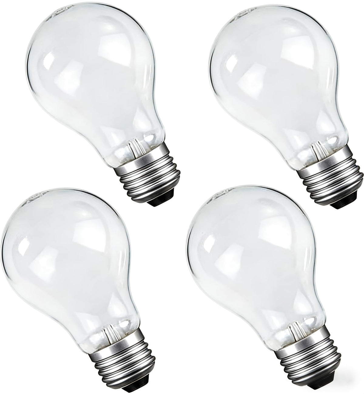 NABKRA 60 Watt Incandescent Light Bulbs, A19 E26 60W Incandescent Bulb, Dimmable, 2700K, Warm White Light, Shatter-Resistant and Durable Bulb (4-Pack)