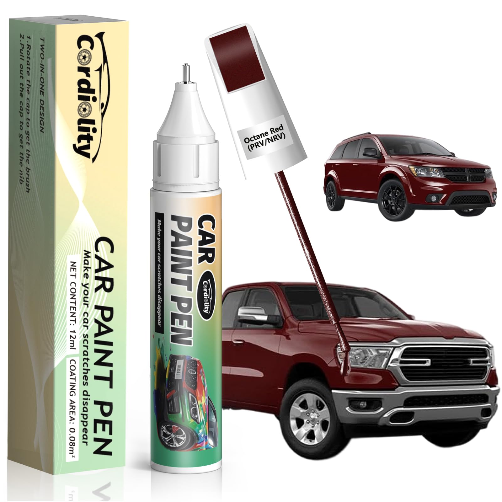 Octane Red(PRV/NRV) Touch Up Paint Pen for Dodge,Car Paint Scratch Repair Pen Quick and Easy Fix Auto Paint Scratch