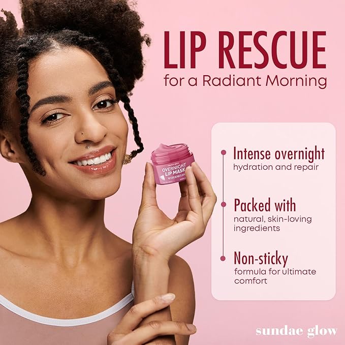 Mango, Vanilla & Watermelon Duo Lip Mask & Scrub - Dermatologist Tested, Anti-Aging, Korean Skin Care, Deep Hydration - Smooth, Soft & Plump Lips - Clean Beauty, Vegan, Non-GMO - 1 Pack
