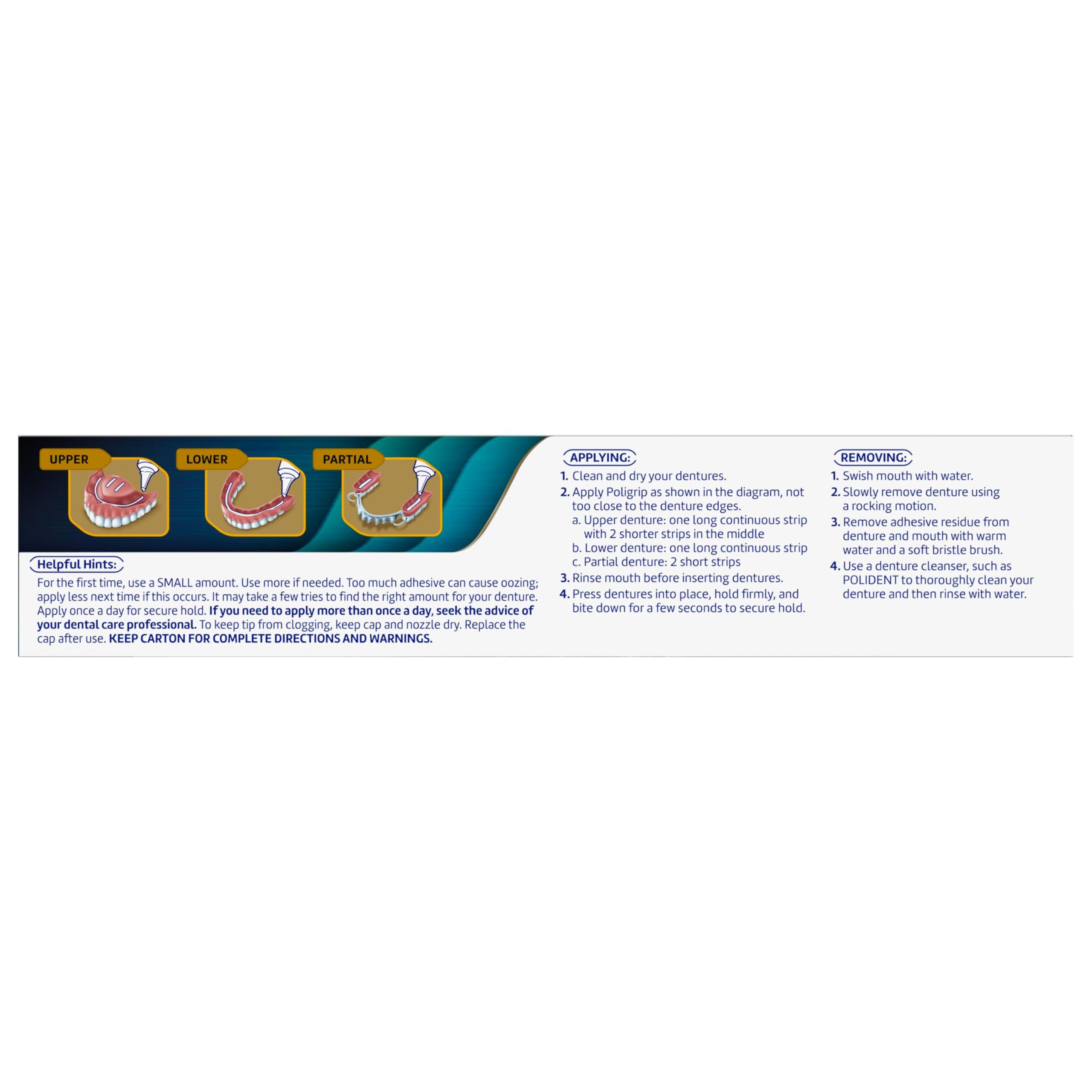 Poligrip Power Max Ultimate All-in-1 Denture Adhesive Cream, Zinc Free, 2.2 oz (4 Pack)