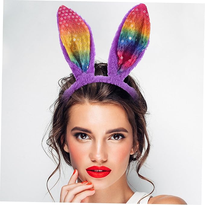 PartyKindom Easter Ears Headbands for Boy Cute Gradient Color Hair Hoops for Spring Celebrations for Easter Parties and Fun