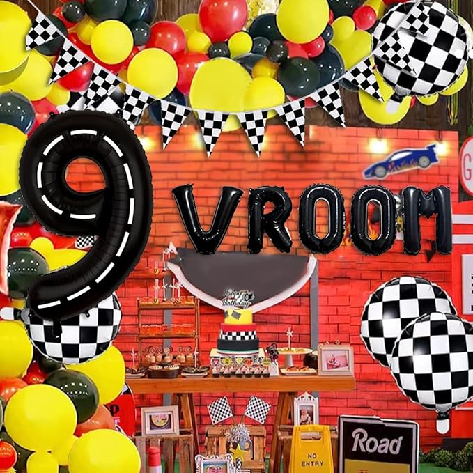 134pcs Race Car Balloon Party Supplies Decorations for Boys - Racing Theme Happy Birthday Racecar Number Balloons Garland Kit With Arch (9)