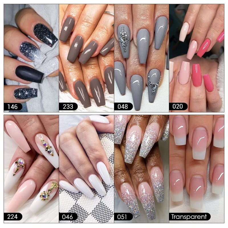 17Pcs Dip Powder Nail Kit Starter, AZUREBEAUTY 8 Color Nude Clear White Classic Nail Dip Powder Kit System With Base Top Coat Ativator Brush Saver for French Nail Art