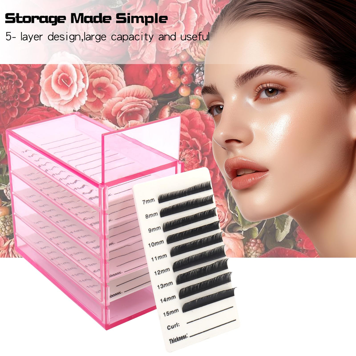 Mekupeu 5 Layer Eyelash Storage Box