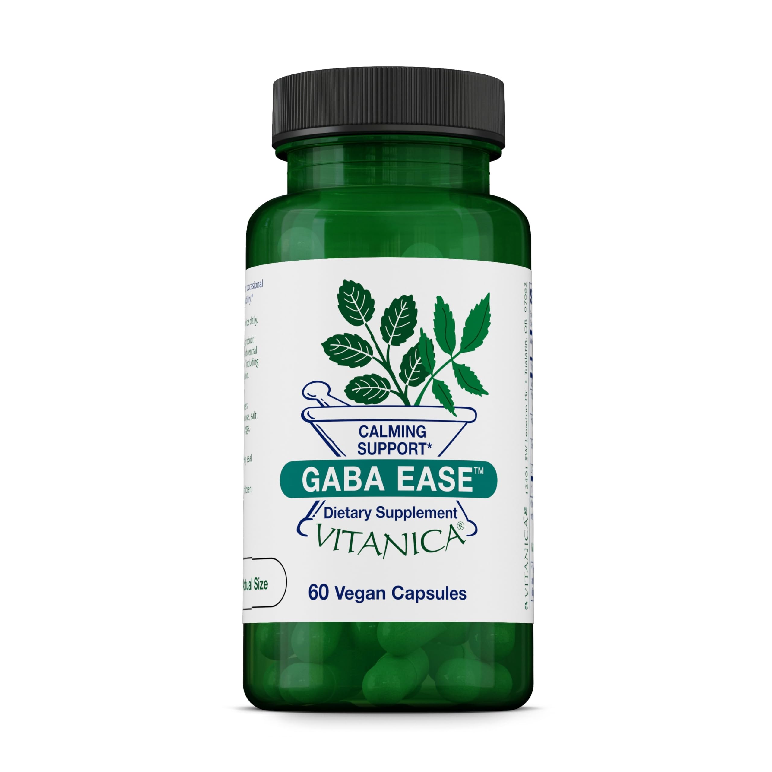 Vitanica, GABA Ease, Calming Support, Vegan, 60 Capsules