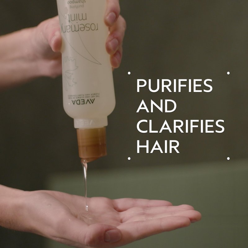 Aveda Rosemary Mint Purifying Shampoo | Clarifying Shampoo | Gently Removes Buildup, Adds Shine | For Normal to Oily Hair, Fine to Medium Hair | Invigorating Aroma| 97% Naturally Derived*, 1.7 Fl Oz