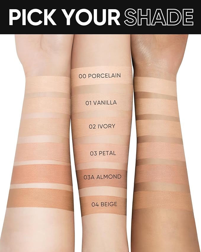 Ultra Cover Powder Foundation, Full Coverage Matte Finish, One-Swipe Flawless Pressed Powder with Oil Control, Lightweight & Long-Lasting, Pore-Blurring for Oily Skin (03 Petal)