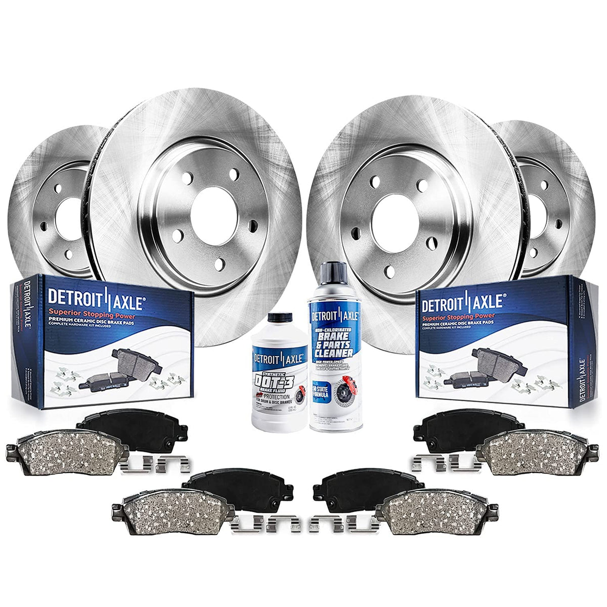 Detroit Axle - Brake Kit for Chevy Impala Malibu Buick LaCrosse Regal Allure, Replacement Disc Brake Rotors and Ceramic Brakes P