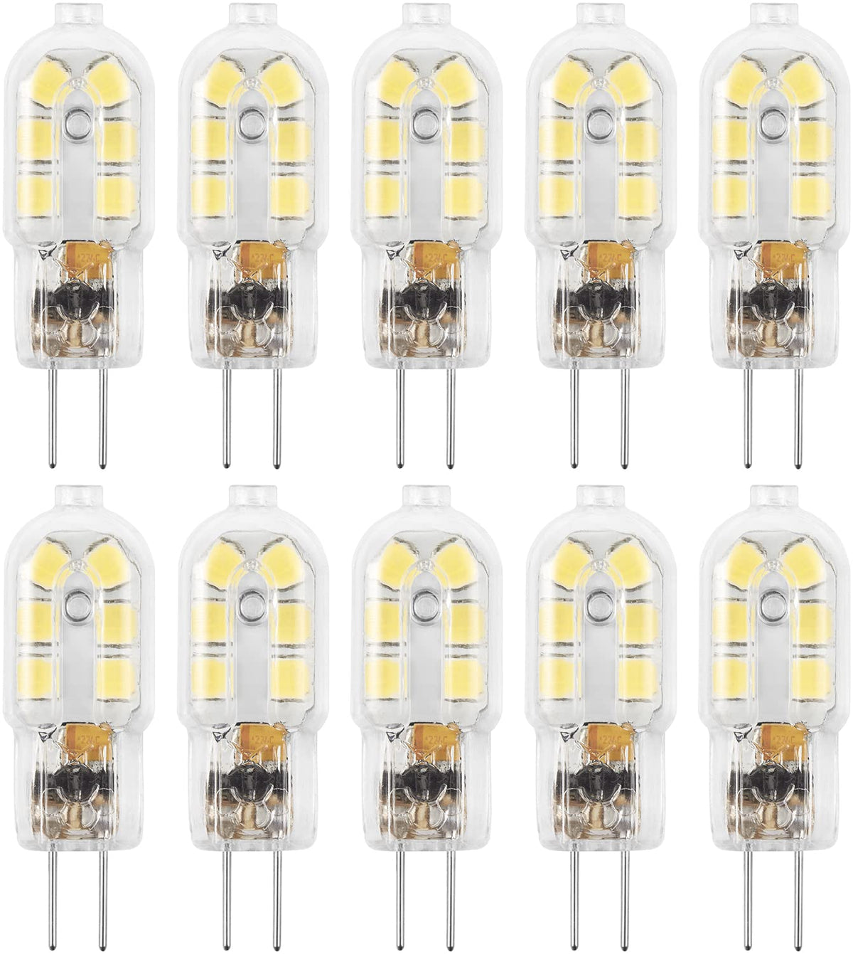 Amazing power G4 LED Bulb, 12V Bi Pin 20W Halogen Bulb Replacement, NOT Dimmable, Warm White 3000K, 10-Pack