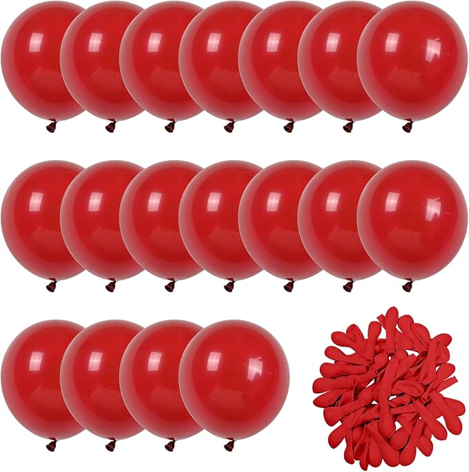 Red Balloons 60pcs 5inch Small Matte Red Balloon for Balloon Garland Arch 5'' Round Mini Red Latex Balloon for Kids Birthday Party Decoration DIY Bridal Shower Valentine's Day Wedding