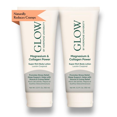 Glow by Hormone University - Magnesium Lotion with Collagen - Magnesium Cream - Bedtime Routine Sleep Lotion - The Highest Concentration of Genuine Zechstein Magnesium Chloride (Pack of 2)