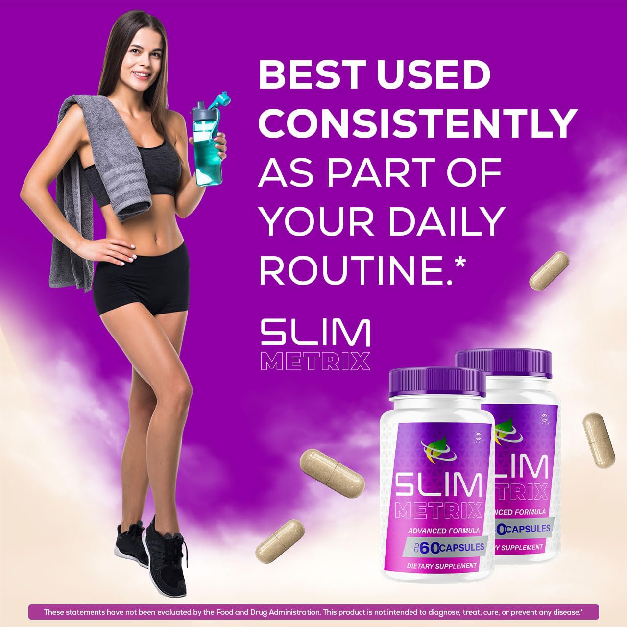 Slim Metrix Pills - Official Slim Metrix Advanced Formula with All Natural Ingredients, SlimMetrix Advanced Capsules for Wellness & Overall Health Support, 60 Capsules for 1 Month