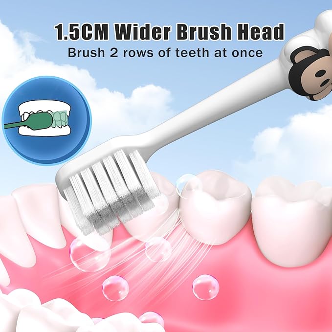 Paul Frank Soft Toothbrush for Adults - High Density Manual Toothbrushes with Dual-Color Tapered Bristles, Gentle Daily Care for Sensitive Teeth and Gums (1 Count (Pack of 4))