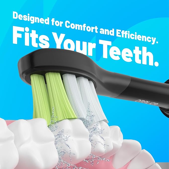 Japanese Brand Whitening Replacement Toothbrush Heads, Compatible with Philips Sonicare Click-on Handles, 10 Pack, Medium, with Tongue Cleaner (CA668, Black)