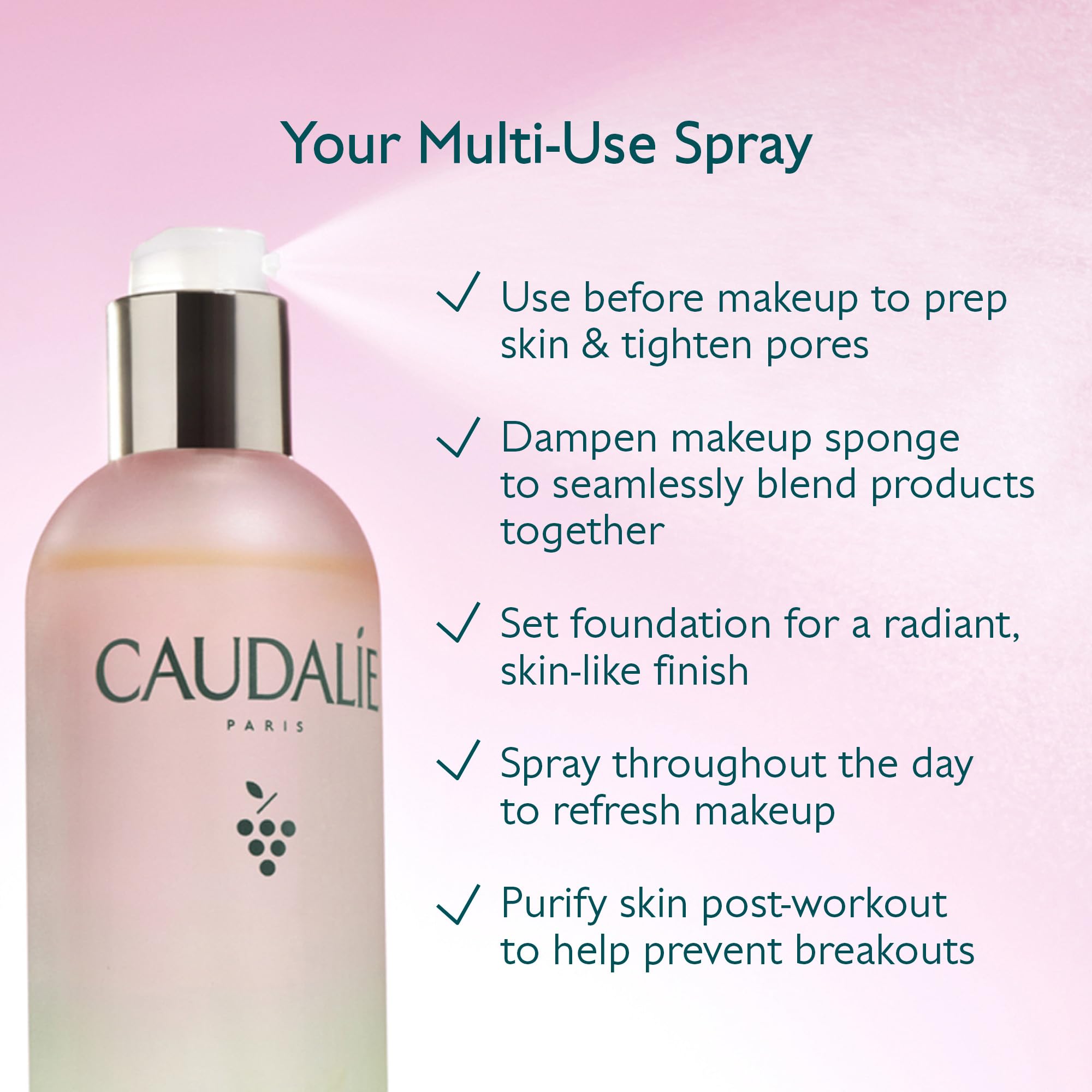 Caudalie Beauty Elixir Prep, Set Makeup, Glow Face Mist - 30 mL
