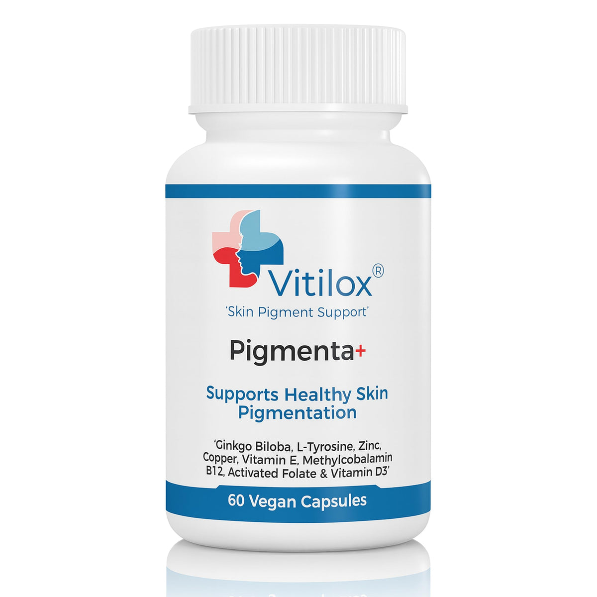 Vitilox Pigmenta+ Advanced, Skin Tone Support Supplement – 60 Tablets | 2 Months | Natural Vitiligo Skin Pigmentation Support | Reduce White Body Spots