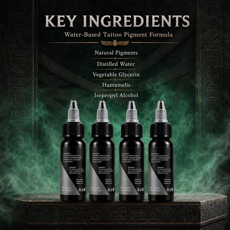 Mummy USA Custom Whitewash Tattoo Ink Set, 4 Bottles, 1oz Each