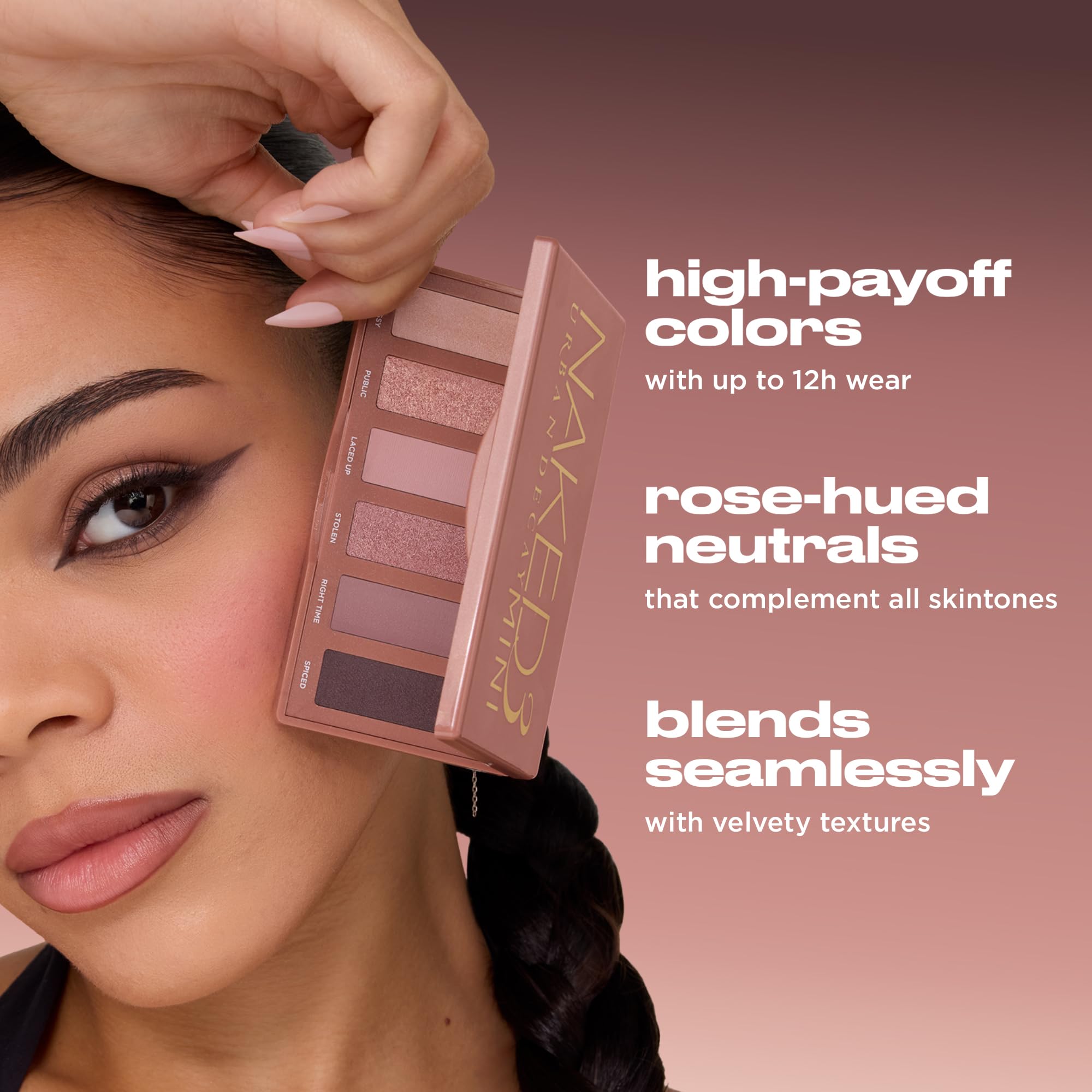 URBAN DECAY Naked3 Mini Eyeshadow Palette - 6 Rosy Pink Neutral Shadows