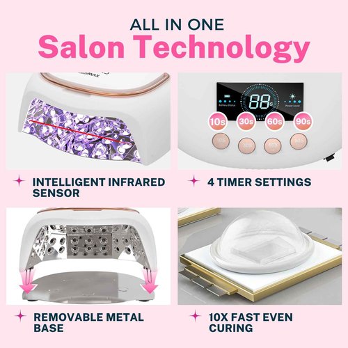 NAILGIRLS 80W UV LED Nail Lamp, Auto-Sensor LCD Display, UV Light for Gel Nails with 4 Timers Flash Cure for Gel Polish, Professional Nail Dryer Fast Curing Lamp Nail Art Tools for Women Girls
