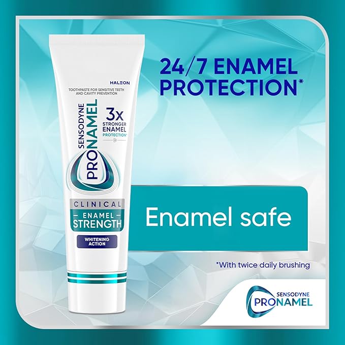 Sensodyne Pronamel Clinical Enamel Strengthening Toothpaste, Whitening Action, 3.4 oz (3 Pack)